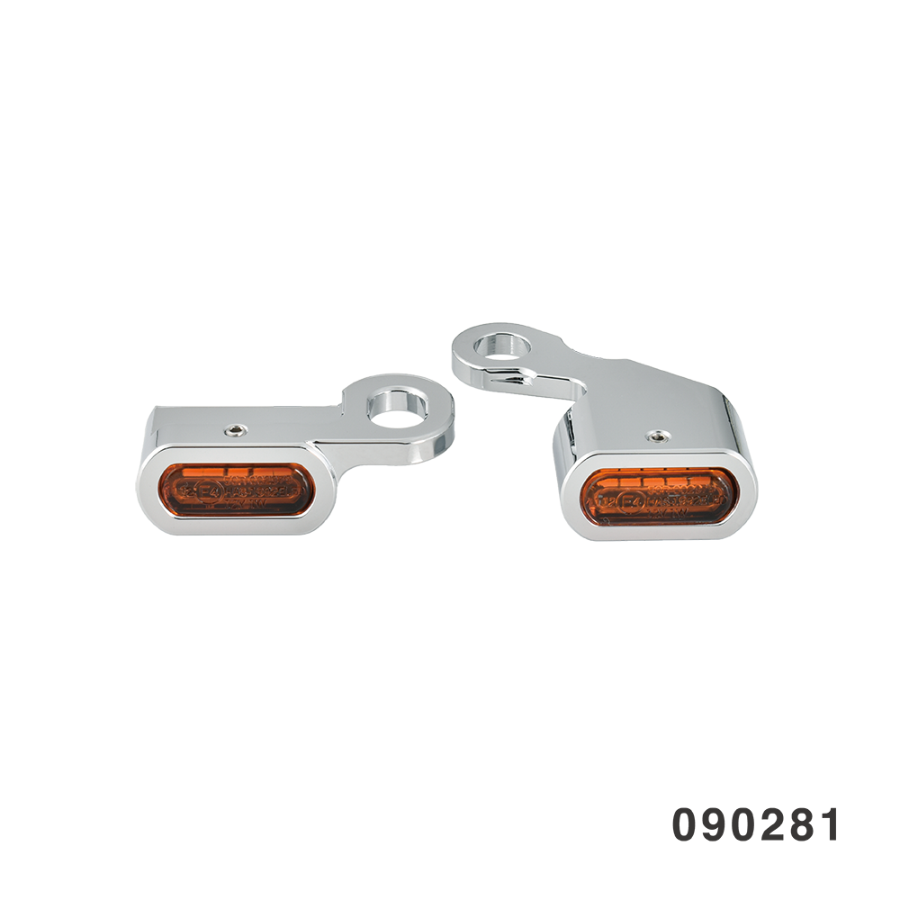 LED HANDLEBAR MARKER LIGHTS CHROME AMBER SOFTAIL DYNA