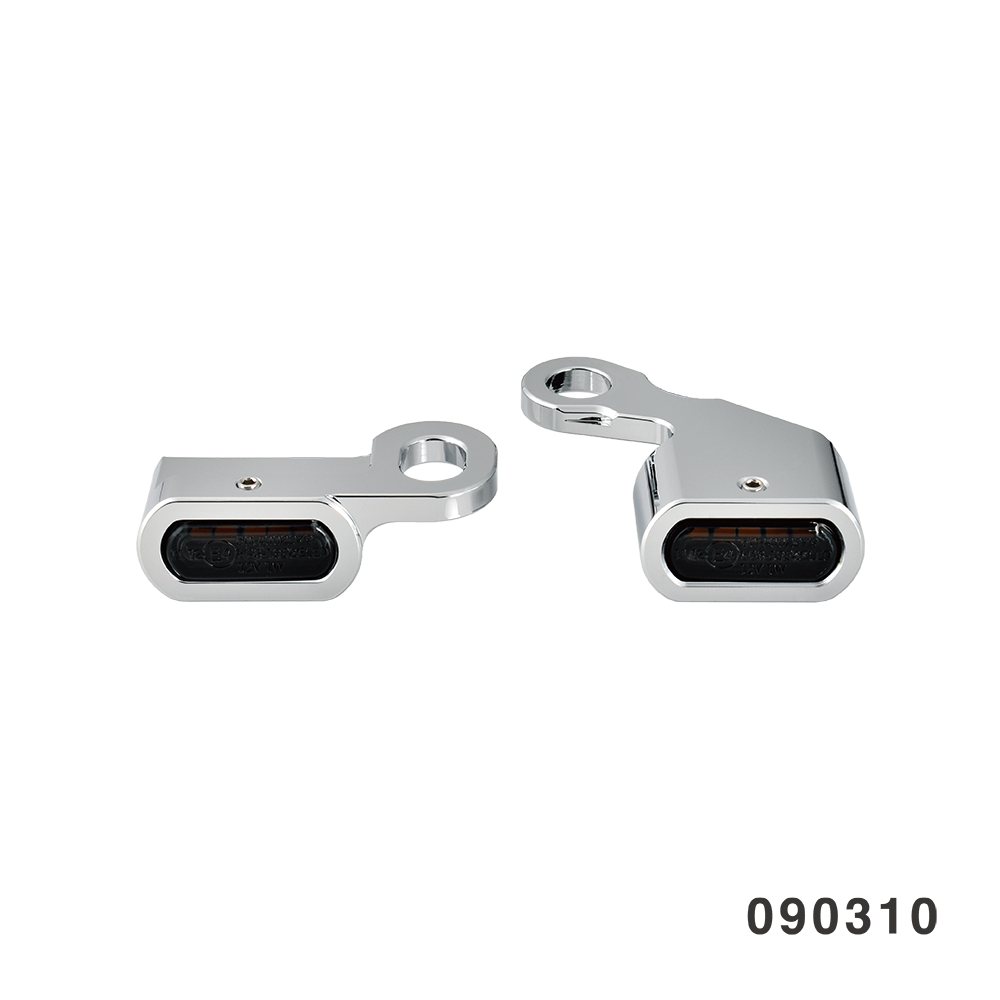 LED HANDLEBAR MARKER LIGHTS CHROME SMOKE SOFTAIL DYNA