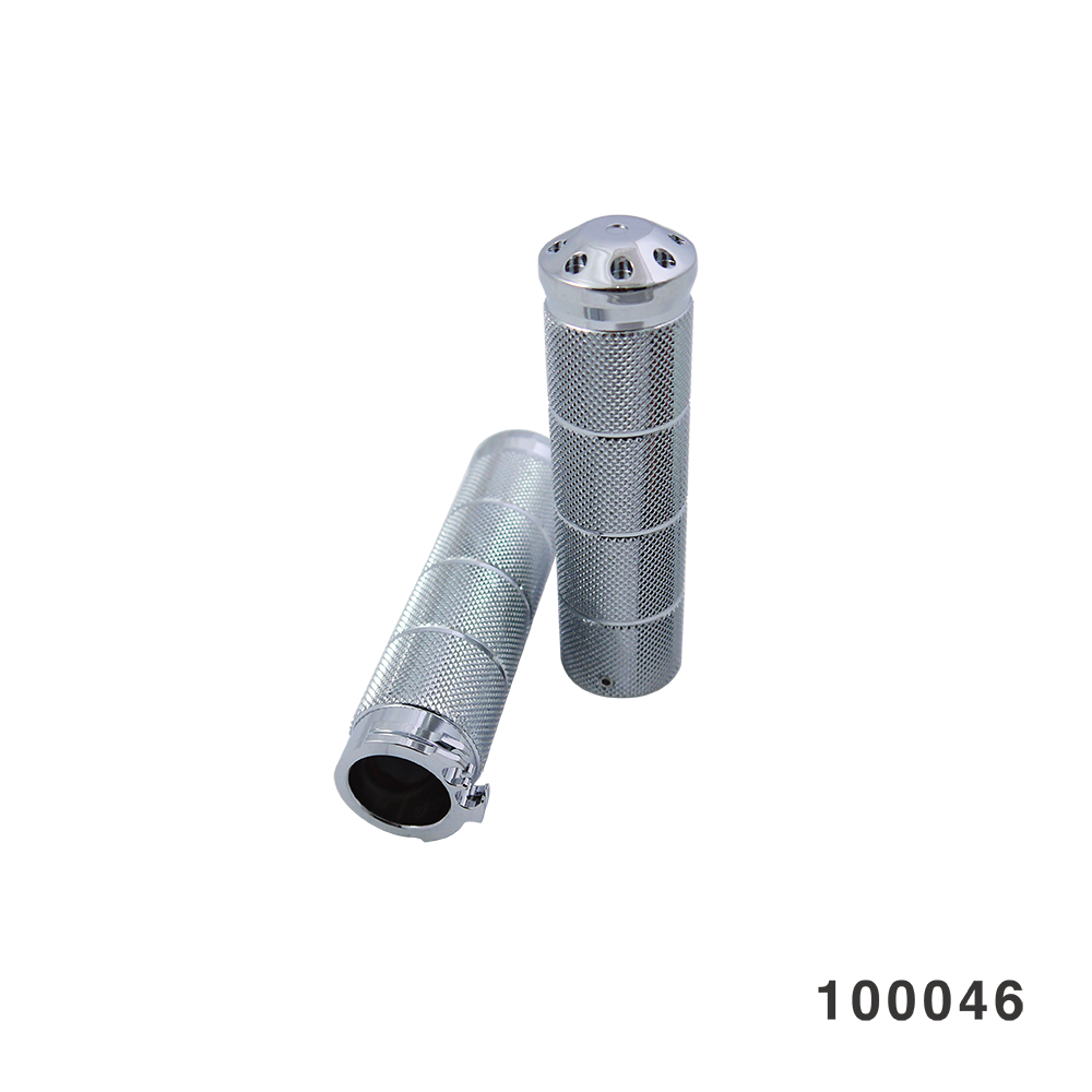 KNURLED GRIP SET CHROME